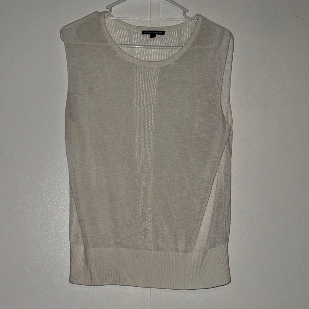 Noel Asmar Sheer Knit Tank Top Cream Noel Asmar Sheer Knit Tank Top Cream